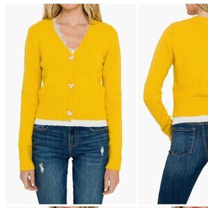 NEW Free the Roses Heart Button Cardigan Size XS